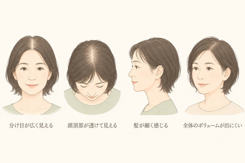 40代・50代女性に見られる髪の変化