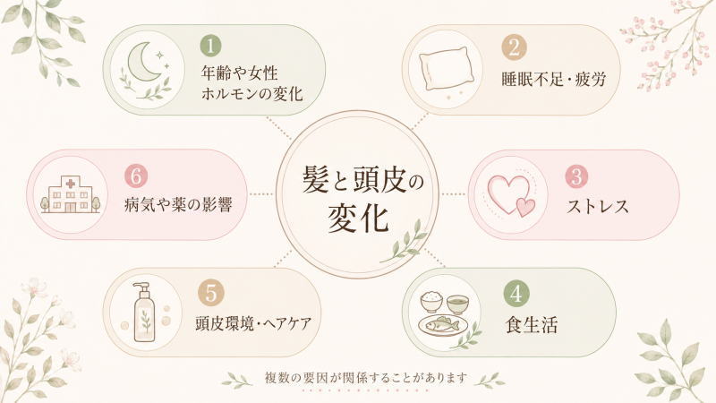 女性の薄毛に関係する主な要因