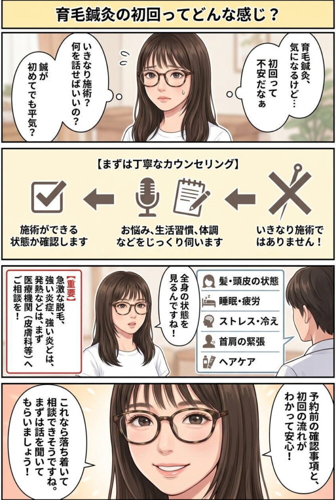育毛鍼灸の初回では何を確認する？