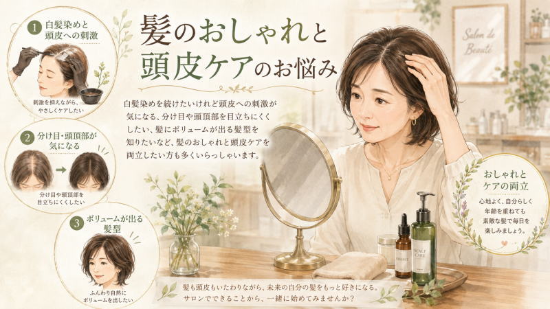 白髪染め・髪型のお悩み